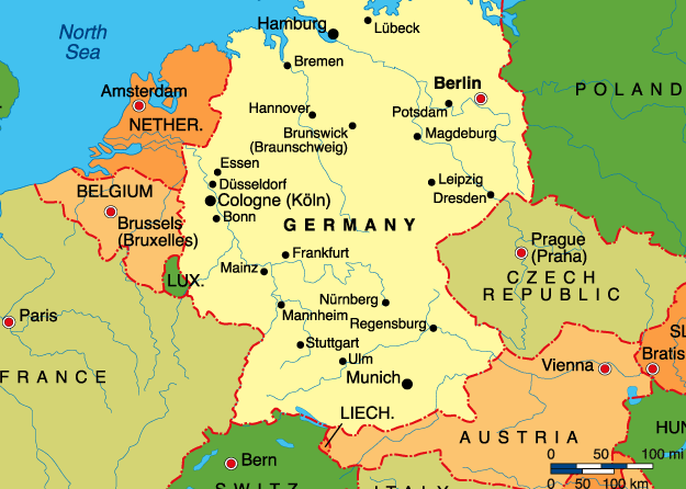 Map of Germany - Germany Travel Guides - Hostels in Germany - Hotels in Germany - Hostels247.com